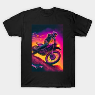 Cyber Future Dirt Bike With Neon Colors T-Shirt